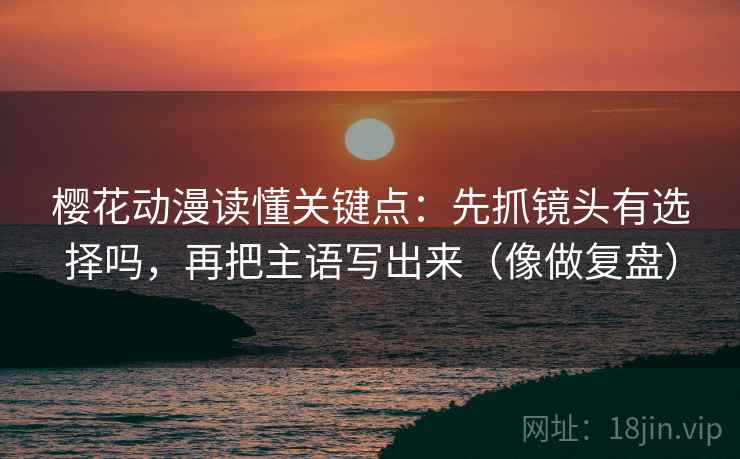 樱花动漫读懂关键点：先抓镜头有选择吗，再把主语写出来（像做复盘）