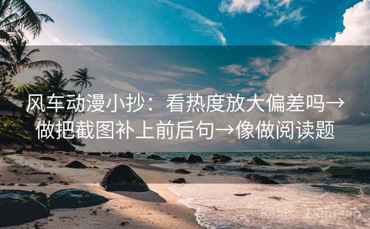 风车动漫小抄：看热度放大偏差吗→做把截图补上前后句→像做阅读题