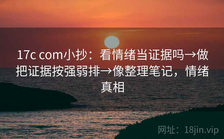 17c com小抄：看情绪当证据吗→做把证据按强弱排→像整理笔记，情绪真相